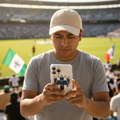 An iPhone case featuring the Club Monterrey crest with a white, blue, and gold color scheme.