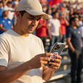 An iPhone case featuring the Deportivo Cruz Azul Mexico logo, with a clear back and a blue and red circular design.