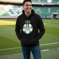 A black unisex hoodie with a graphic print of 'Club Santos Laguna' on the front.