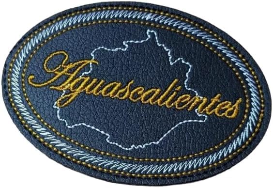 Aguascalientes Embroidered Patch - 4" x 3" - Snake Skin Design - Hook and Loop Fastener Backing
