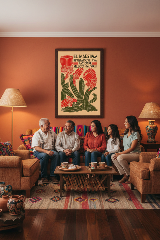 Mexico Cactus Flower Vintage Poster