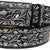 Men's Silver Embroidered Western Belt, Cinto Charro Bordado Plateado Cinto Vaquero, 32, Black
