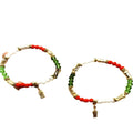 Mexican Tricolor Elastic String Charm Bracelet 12 St.Jude, One Size