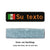 Mexico flag patch with orange custom text and light blue iron-on backing, rectangular