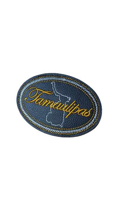 Tamaulipas Embroidered Patch - 4" x 3" - Snake Skin Design - Hook and Loop Fastener Backing
