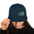 Classic snapback hat in navy blue with green Pericos logo on the front panel.