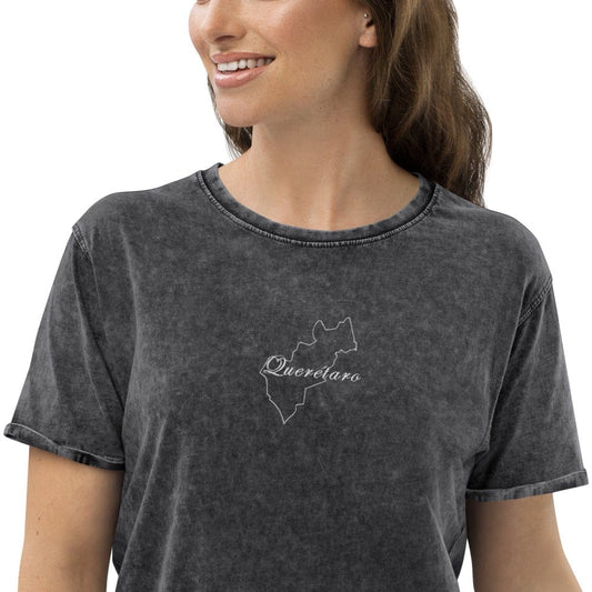 Queretaro Unisex Denim T Shirt, S, Black