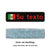 Mexico flag patch with red custom text and light blue iron-on backing, rectangular