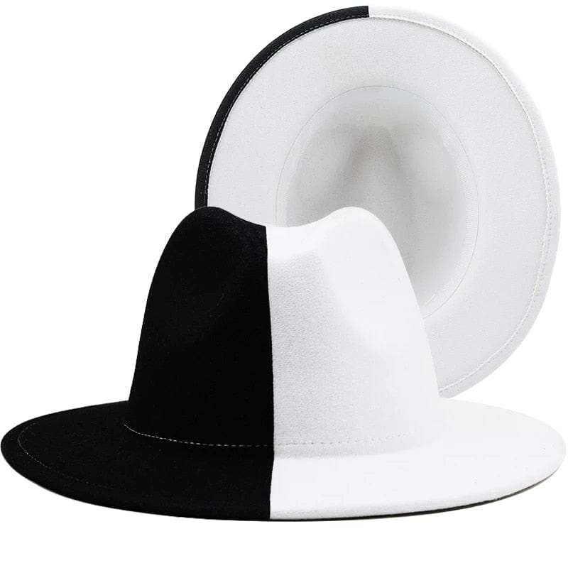 Sombreros Fedora de ala ancha de dos tonos