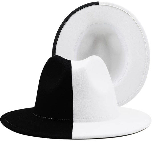 Two Tone Wide Brim Fedora Hats