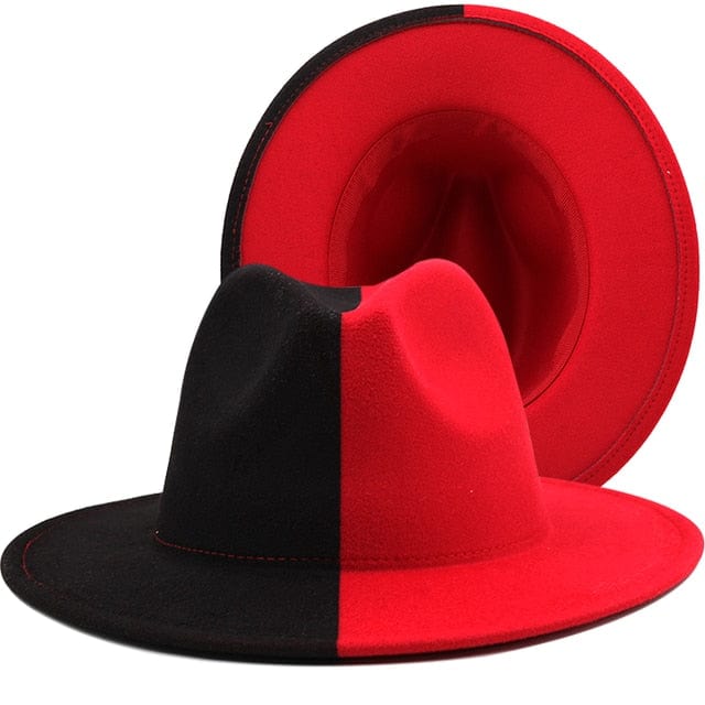 Sombreros Fedora de ala ancha de dos tonos