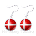 Flag Glass Cabochon Earrings