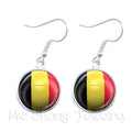 Flag Glass Cabochon Earrings