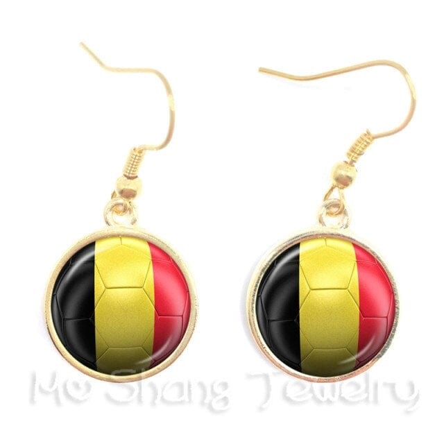 Flag Glass Cabochon Earrings