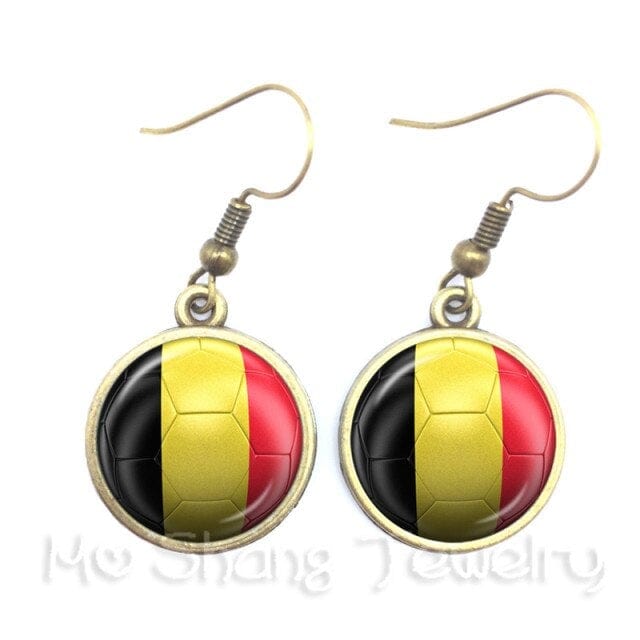 Flag Glass Cabochon Earrings