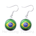 Flag Glass Cabochon Earrings