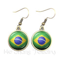 Flag Glass Cabochon Earrings