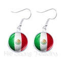 Flag Glass Cabochon Earrings