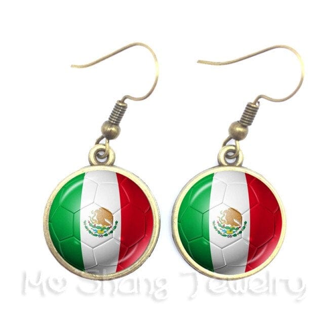 Flag Glass Cabochon Earrings