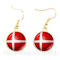 Flag Glass Cabochon Earrings