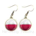 Flag Glass Cabochon Earrings