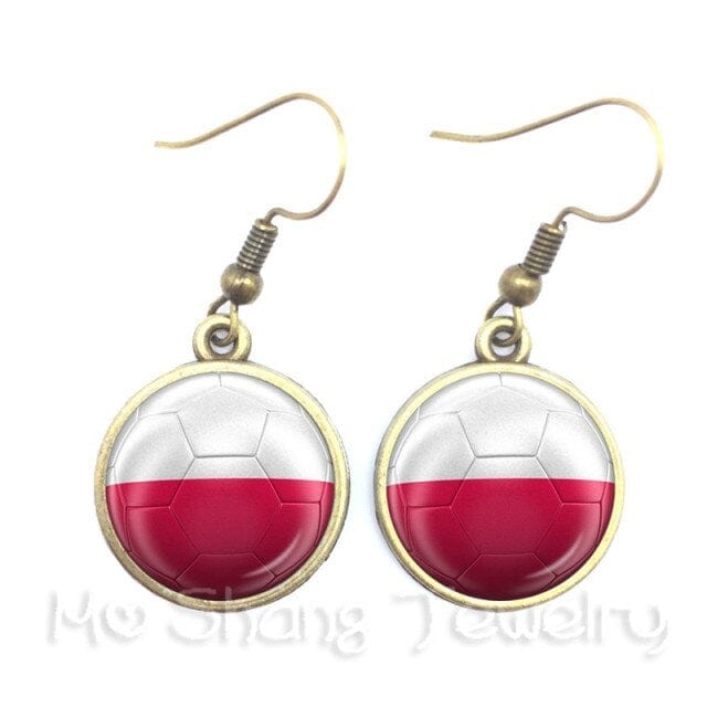 Flag Glass Cabochon Earrings