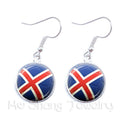 Flag Glass Cabochon Earrings