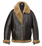 B3 Men Real Shearling Sheepskin flying WW2 Aviator RAF Bomber Jacket