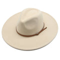 Unisex Wide Brim Felt Fedora Hat Made from 100% Wool, 55 58CM, Light Brown