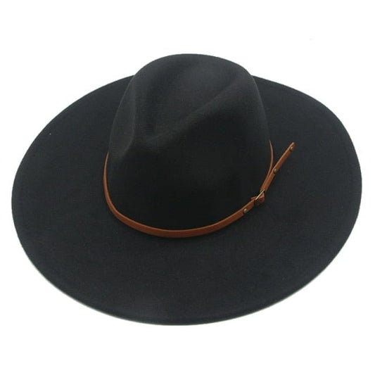 Unisex Wide Brim Felt Fedora Hat Made from 100% Wool, 55 58CM, Light Brown
