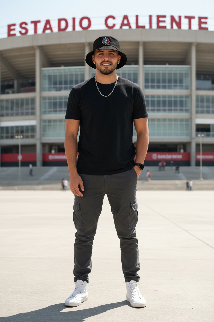 Club Santos Bucket Hat, Black, One Size