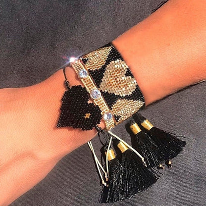 Bracelet Beads Design One Size, Black