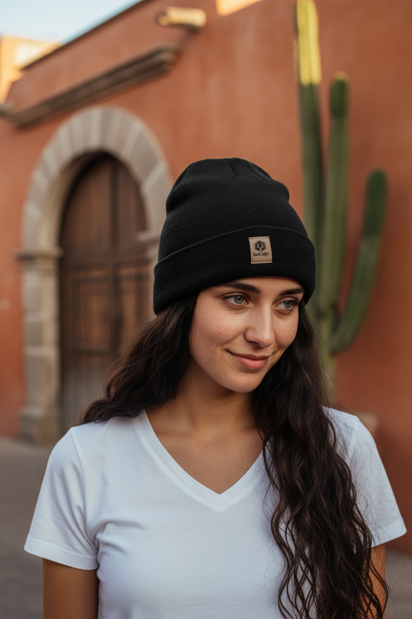 Gorro con puños de lana merino 100 % de Bush Edge
