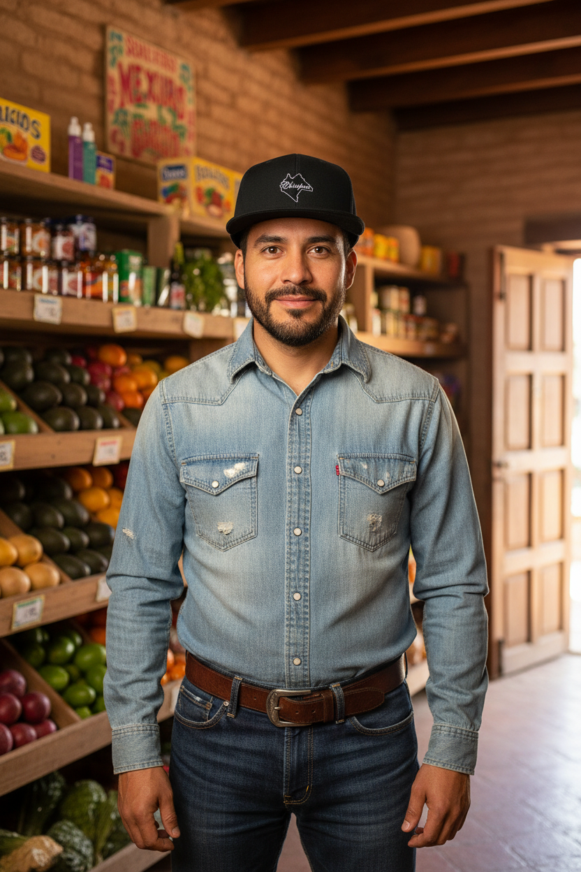 A black snapback cap with a flat brim and a white 'Chiapas' text logo on the front.