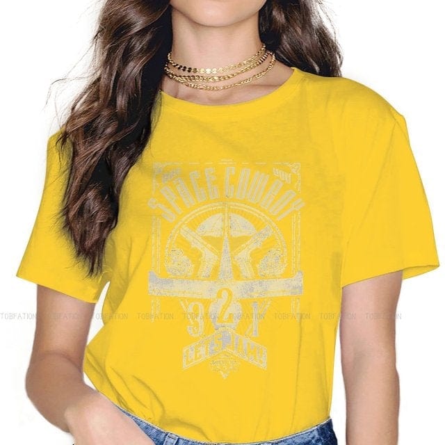 Vintage Space Western T-Shirts for Women – Cowboy Bebop Anime-Inspired Casual Blouses in Harajuku Style