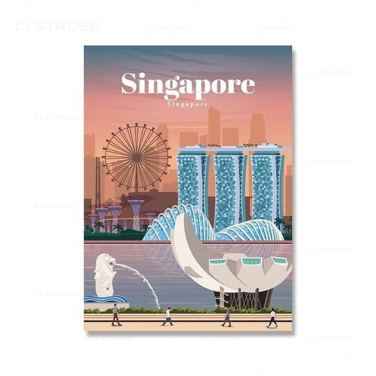 City travel landscape poster