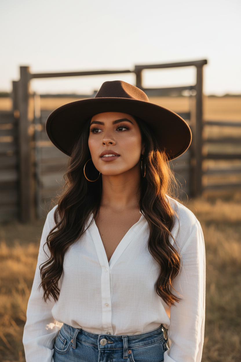 A unisex winter fedora hat with a wide brim and a solid band featuring a belt detail, in army green.