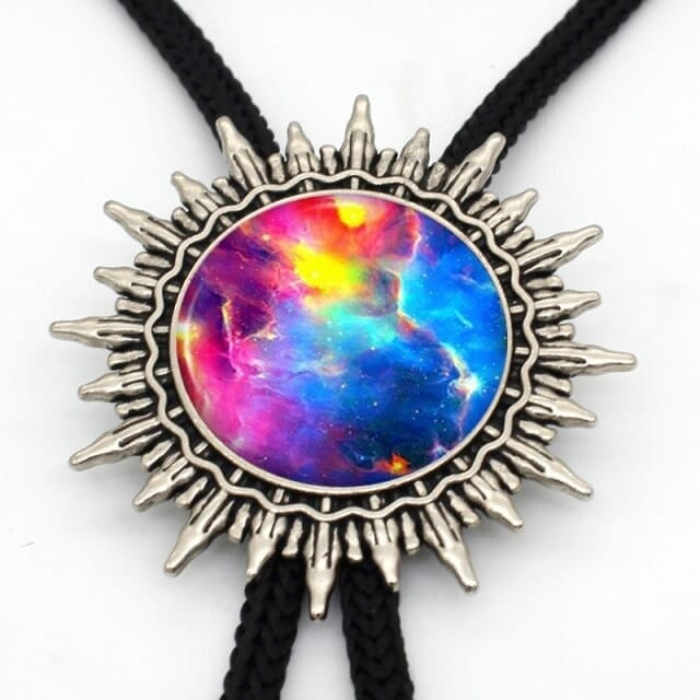 Colourful nebula bolo tie