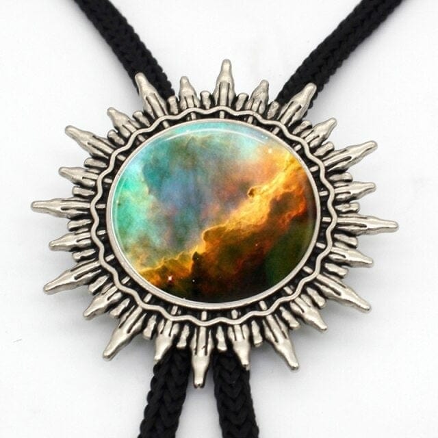 Colourful nebula bolo tie