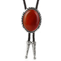 Natural Stone BOLO Necktie, Coral Red, One Size