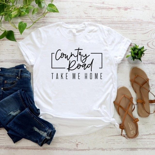 Country roads take me home country girl t shirt top