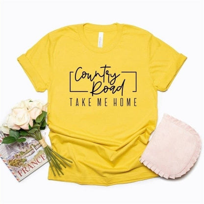 Country roads take me home country girl t shirt top
