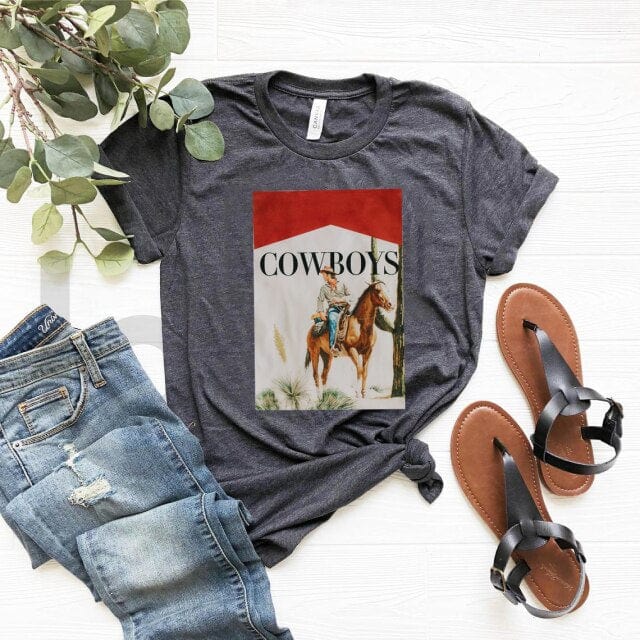 Camiseta de vaquero, camiseta de estilo western country, camiseta de rodeo, camiseta de caballo, camiseta gráfica para mujer, camisetas gráficas casuales de manga corta de verano