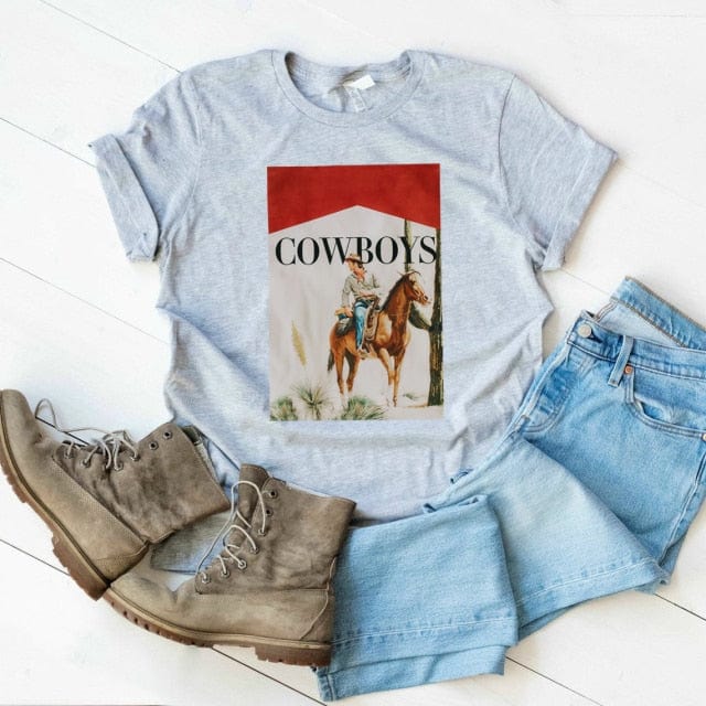 Cowboy Shirt Western Country T Shirt Rodeo Tshirt Horse T shirt Women's Graphic Tee Summer Short Sleeve Casual Graphic Tees Tops