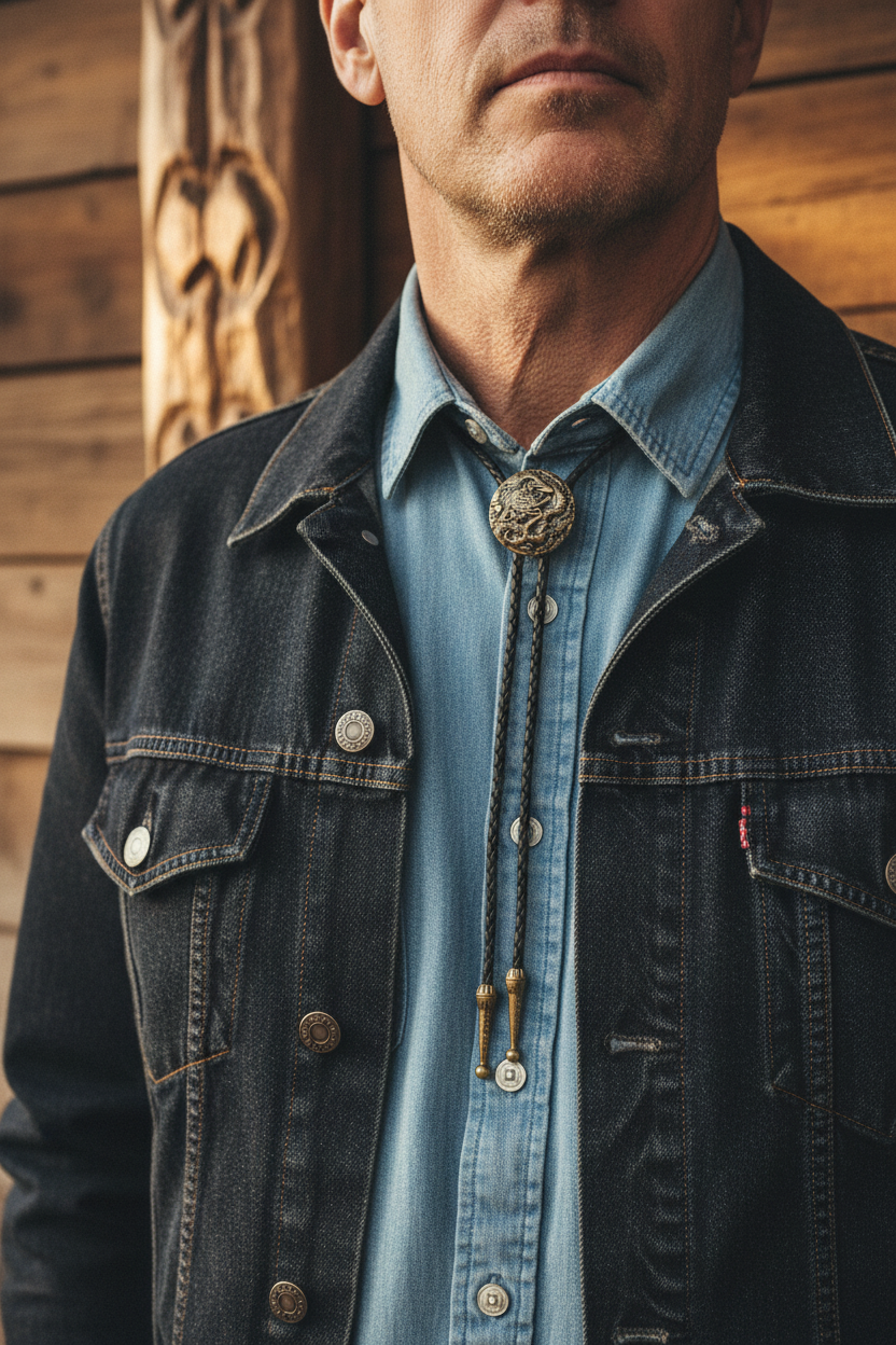 Corbata de bolo con forma de estrella de vaquero