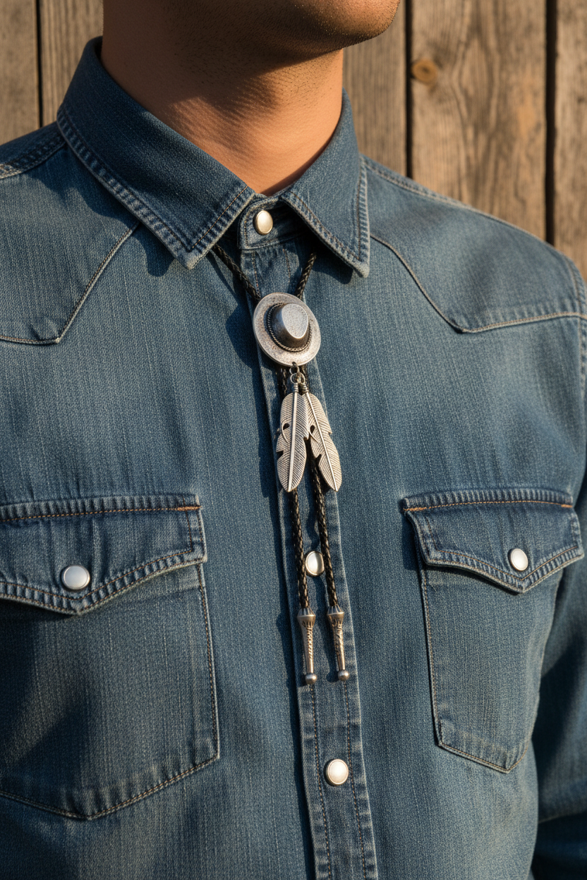 Corbata de bolo con forma de estrella de vaquero
