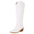 White cowgirl boots with western embroidery and low block heel