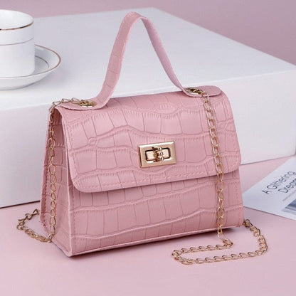 Bolso de mano de día con estampado de cocodrilo para mujer, de piel sintética