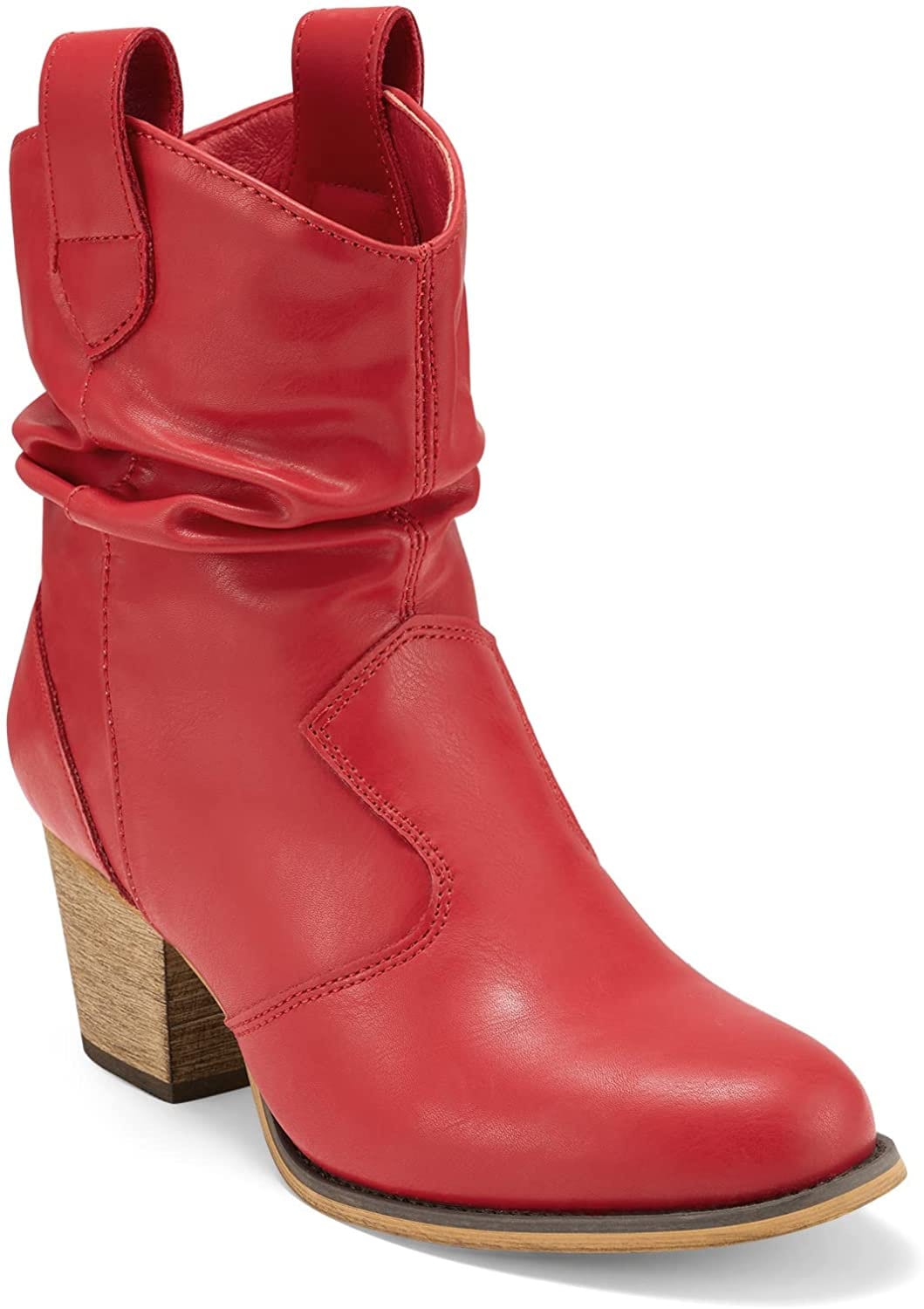 Botas vaqueras Hisea, botas vaqueras para mujer con tiras para levantar, botines de moda vaquera para mujer