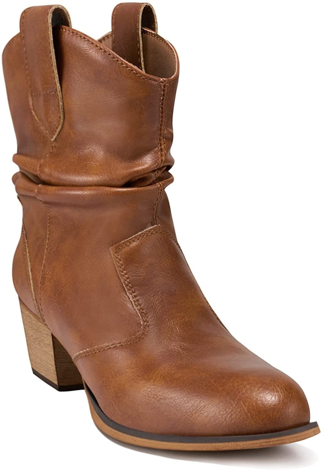 Botas vaqueras Hisea, botas vaqueras para mujer con tiras para levantar, botines de moda vaquera para mujer